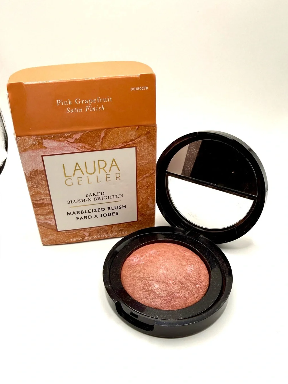 Laura Geller Baked Blush-N-Brighten Pink Grapefruit Satin Finish Full Size NIB